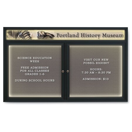 United Visual Products Indoor Enclosed Combo Board, 42"x32", Gold Frame/Blue & Keylime UVCB4232G-BLUE-KEYLIME